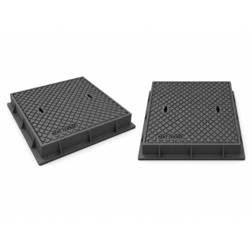 Döküm Yuvarlak Rögar Kapağı Takımı Ø600 mm (DKT.600-B7) B125 - Döküm Rögar Kapakları - Kompozit Rögar